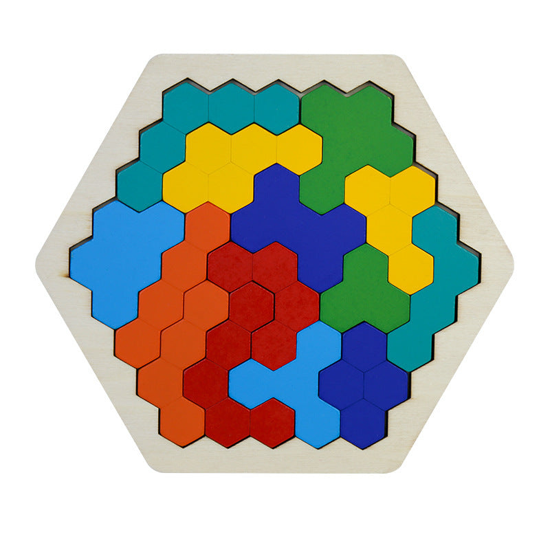 Wooden Brain Teaser Toy Tangram Jigsaw Intelligence Educational Gift for Kids Adults