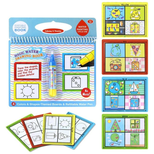 8 Styles Magic Water Drawing Book Coloring Doodle & Magic Pen Drawing Toys Montessori Toys Early Education Toys for Kids