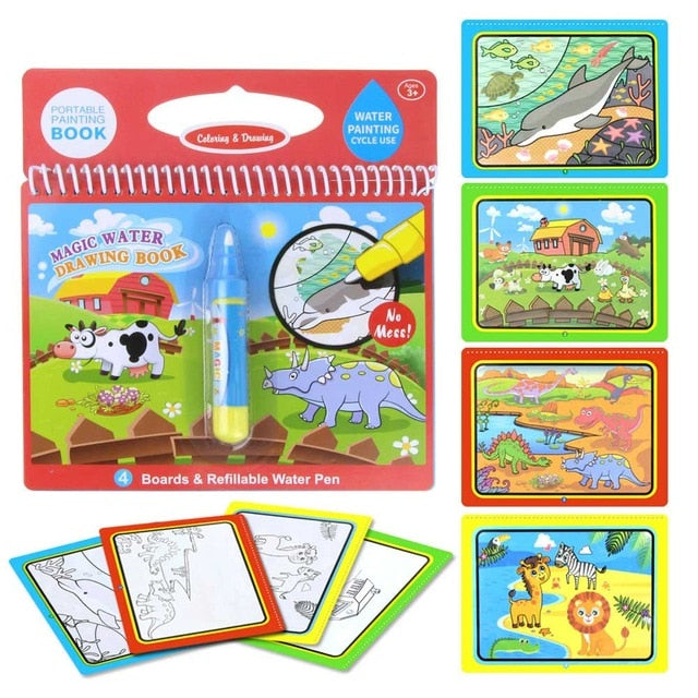 8 Styles Magic Water Drawing Book Coloring Doodle & Magic Pen Drawing Toys Montessori Toys Early Education Toys for Kids
